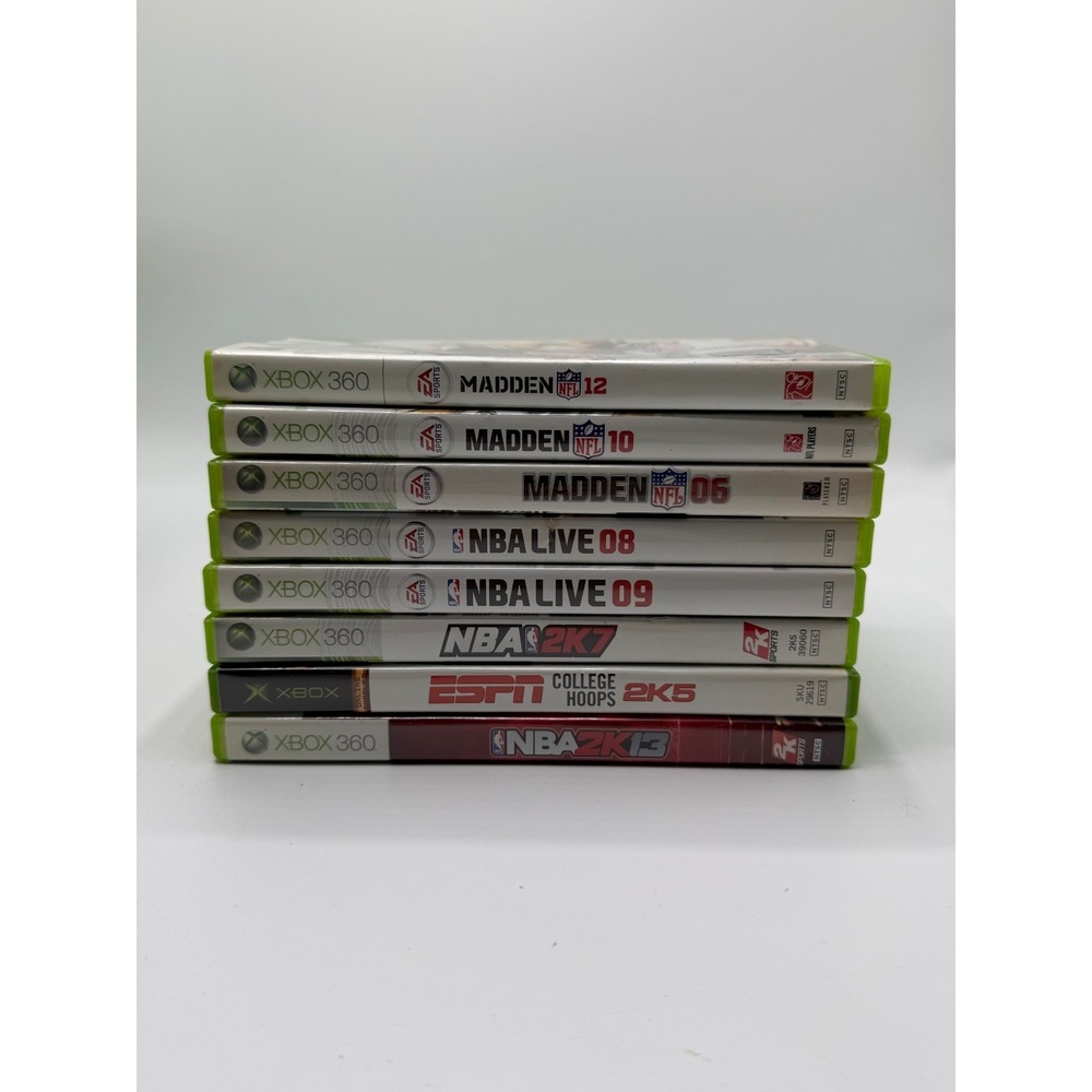 Microsoft Xbox 360 Sports Video Game Lot of 8‎ Madden NBA Live - AS IS
